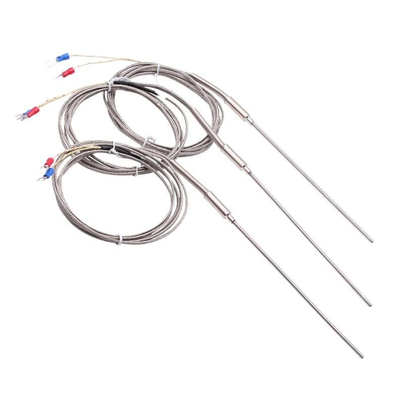 Acus armatae thermocouple flexibile, Typus K, 2-filum, summus temperatus, summus subtilis thermocoupulus cum sensore extenso PT100 RTD