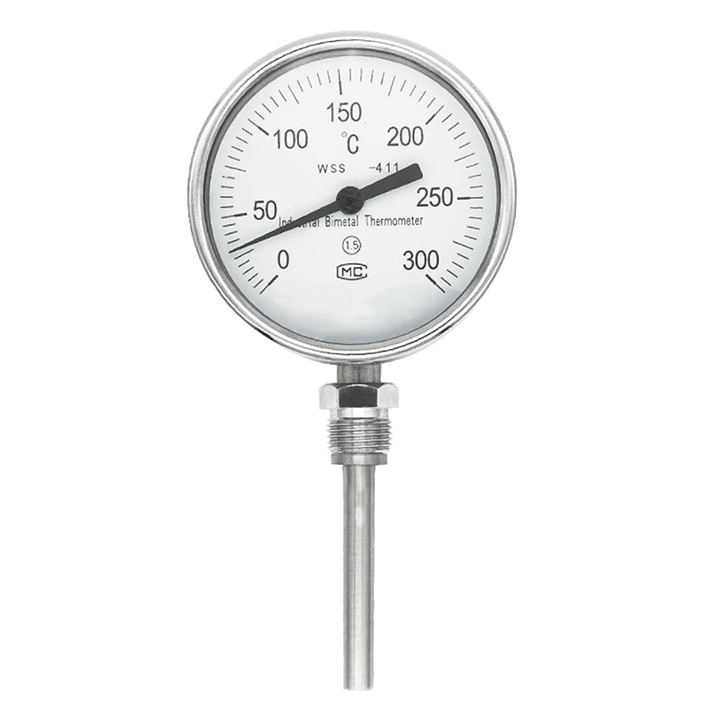 Industrialis axialis-radialis genus consuetudinis longitudo 1/2 stamina 304 immaculata chalybe 1.6 praecisio monstratorem type thermometrum bimetallic