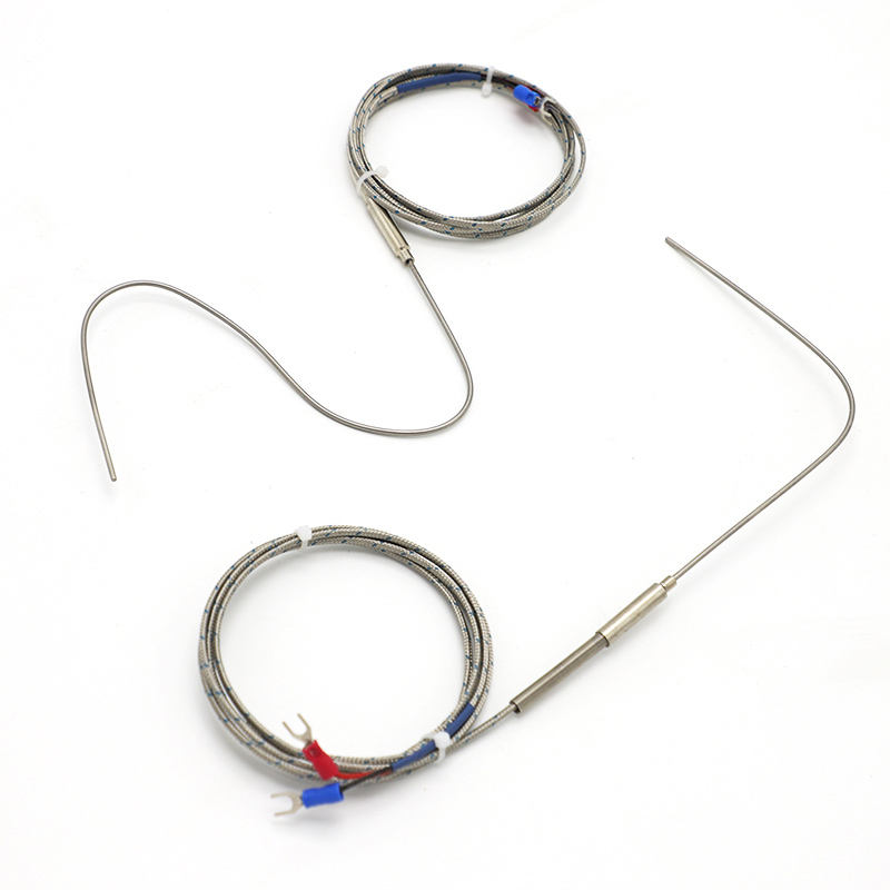 Acus armatae thermocouple flexibile, Typus K, 2-filum, summus temperatus, summus subtilis thermocoupulus cum sensore extenso PT100 RTD