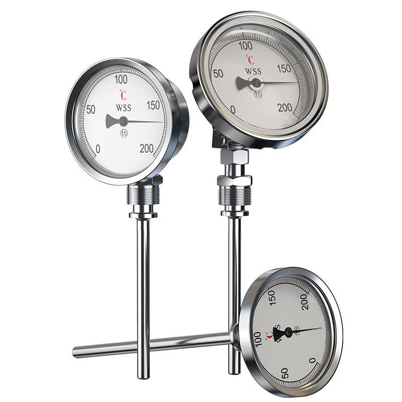 Industrialis axialis-radialis genus consuetudinis longitudo 1/2 stamina 304 immaculata chalybe 1.6 praecisio monstratorem type thermometrum bimetallic