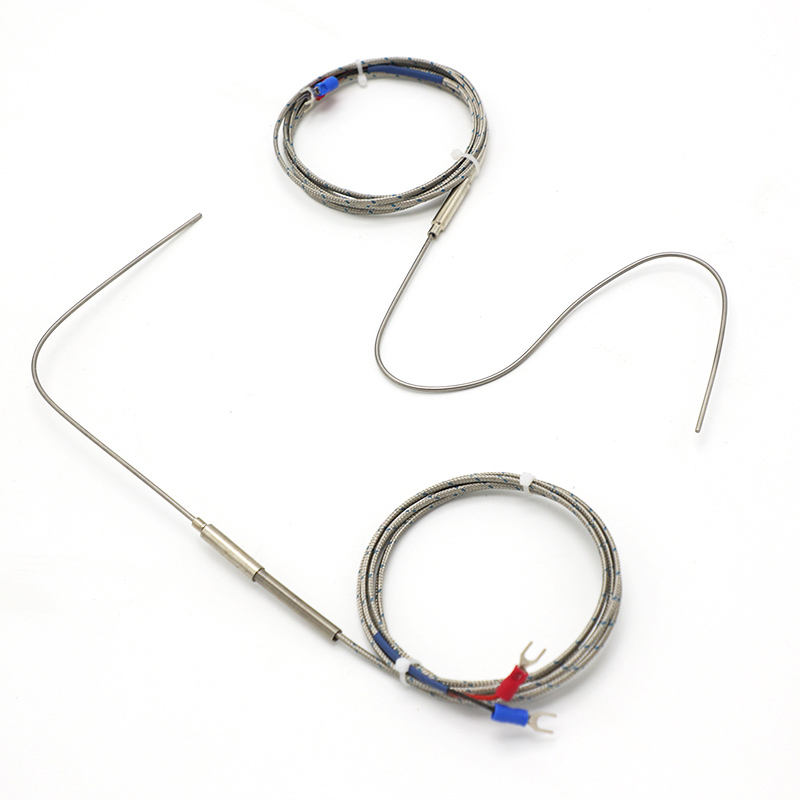 Acus armatae thermocouple flexibile, Typus K, 2-filum, summus temperatus, summus subtilis thermocoupulus cum sensore extenso PT100 RTD