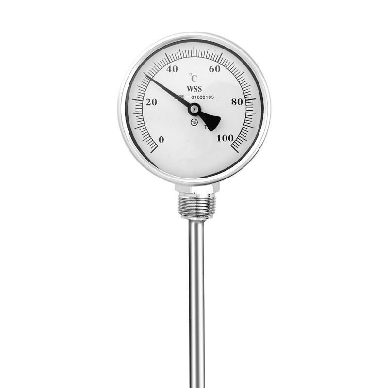 Industrialis axialis-radialis genus consuetudinis longitudo 1/2 stamina 304 immaculata chalybe 1.6 praecisio monstratorem type thermometrum bimetallic