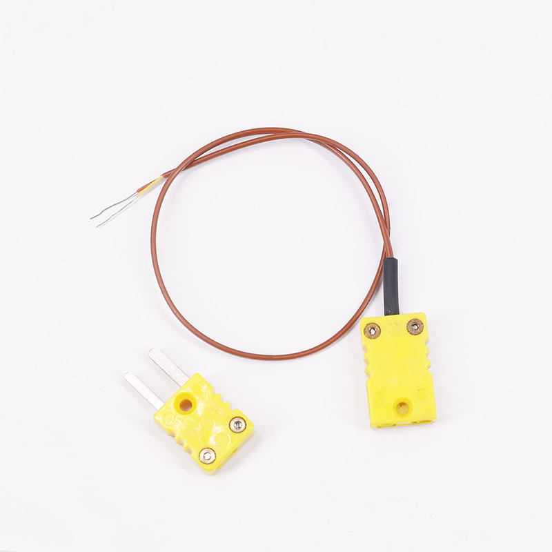 Brown PTFE vaginatus temperatus mensurae 2-filum thermocouple extensio funis cum obturaculum thermocouple directi contactus K-type sensorem