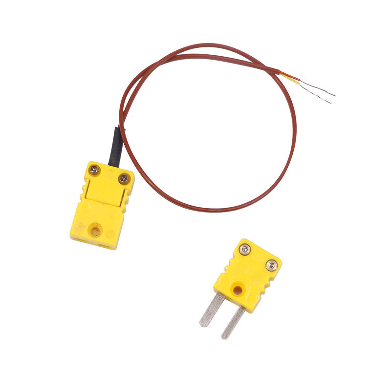 Brown PTFE vaginatus temperatus mensurae 2-filum thermocouple extensio funis cum obturaculum thermocouple directi contactus K-type sensorem