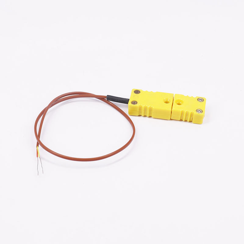 Brown PTFE vaginatus temperatus mensurae 2-filum thermocouple extensio funis cum obturaculum thermocouple directi contactus K-type sensorem
